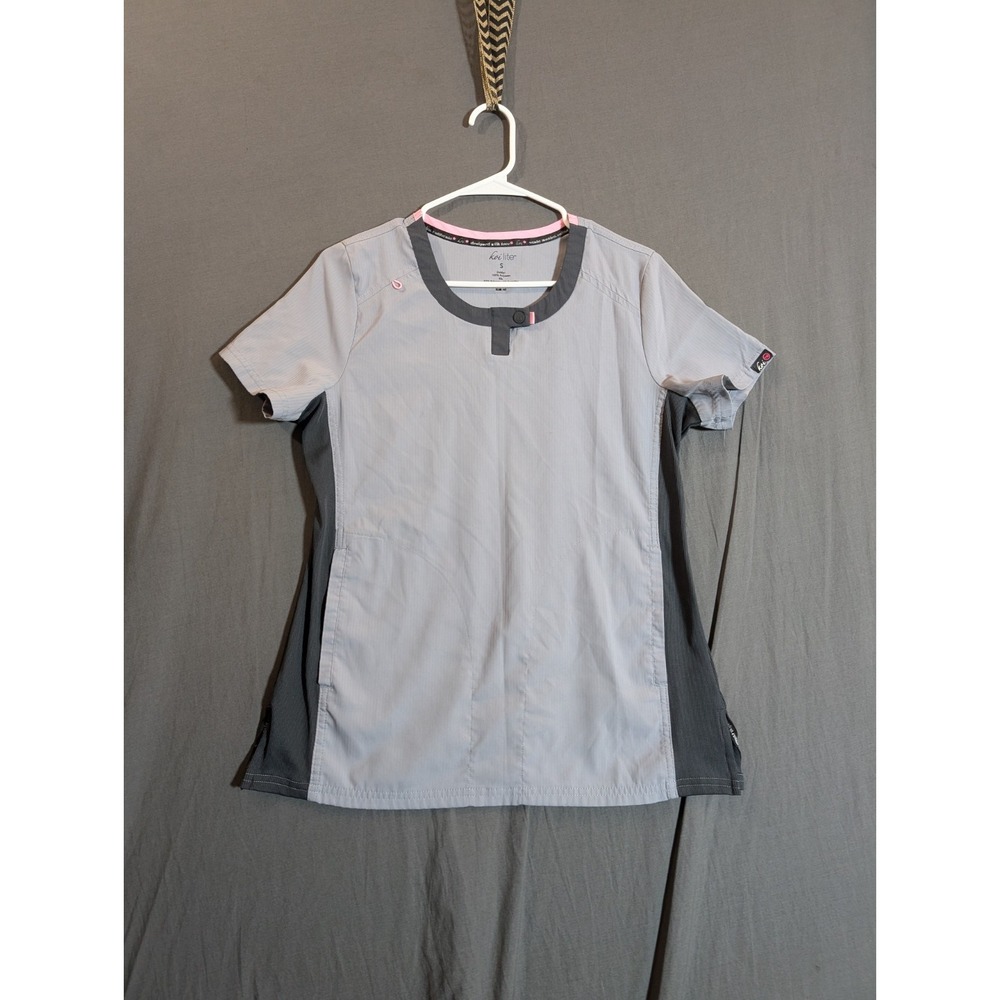 Koi Lite Scrub Top Short Sleeve Womens Color Gray Size Small‎
